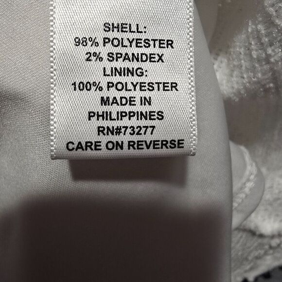 Elle Womens Top S‎ White Black Collar Popcorn Textured - Preppy Cosplay Academia - Picture 9 of 11